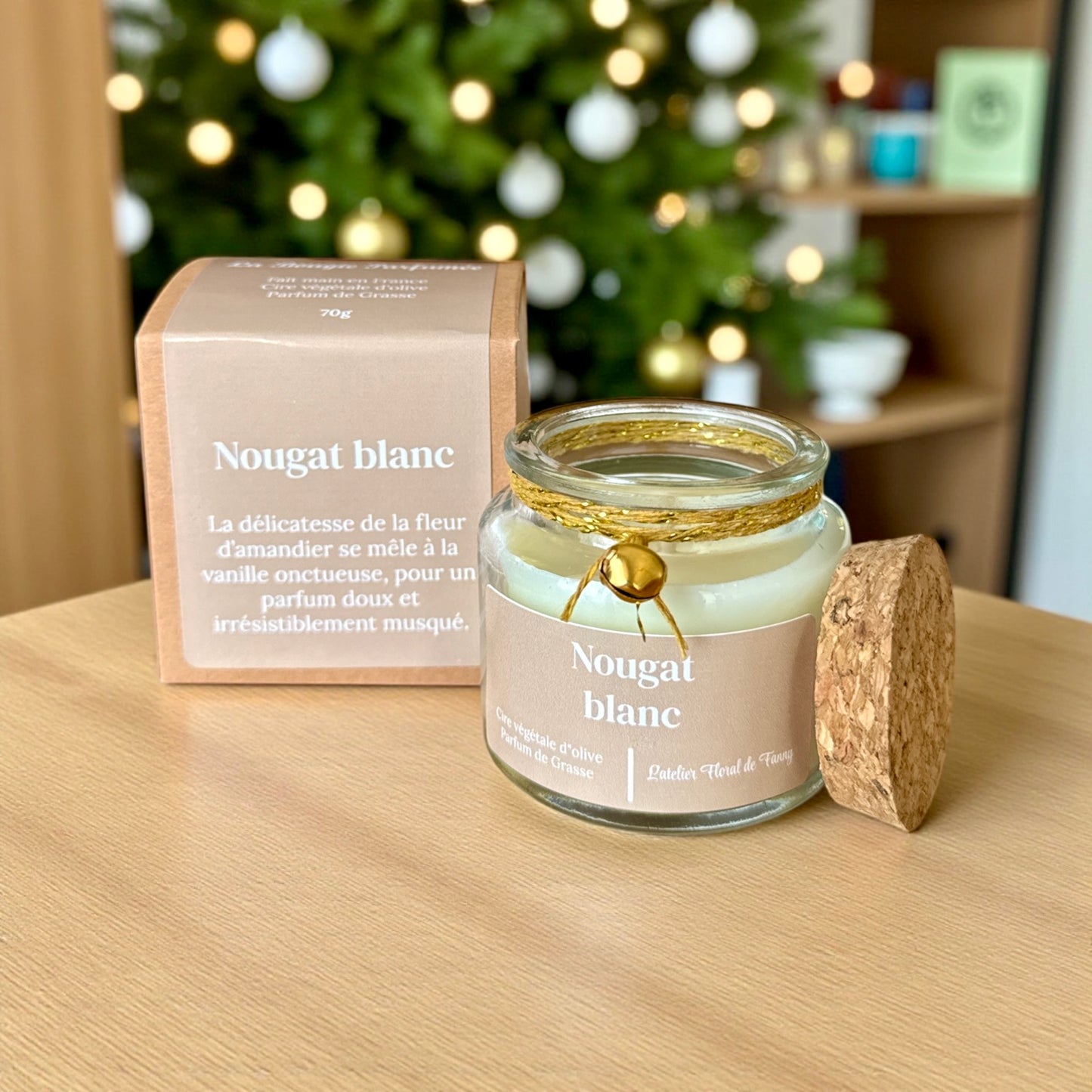 Bougie parfumée senteur Nougat blanc