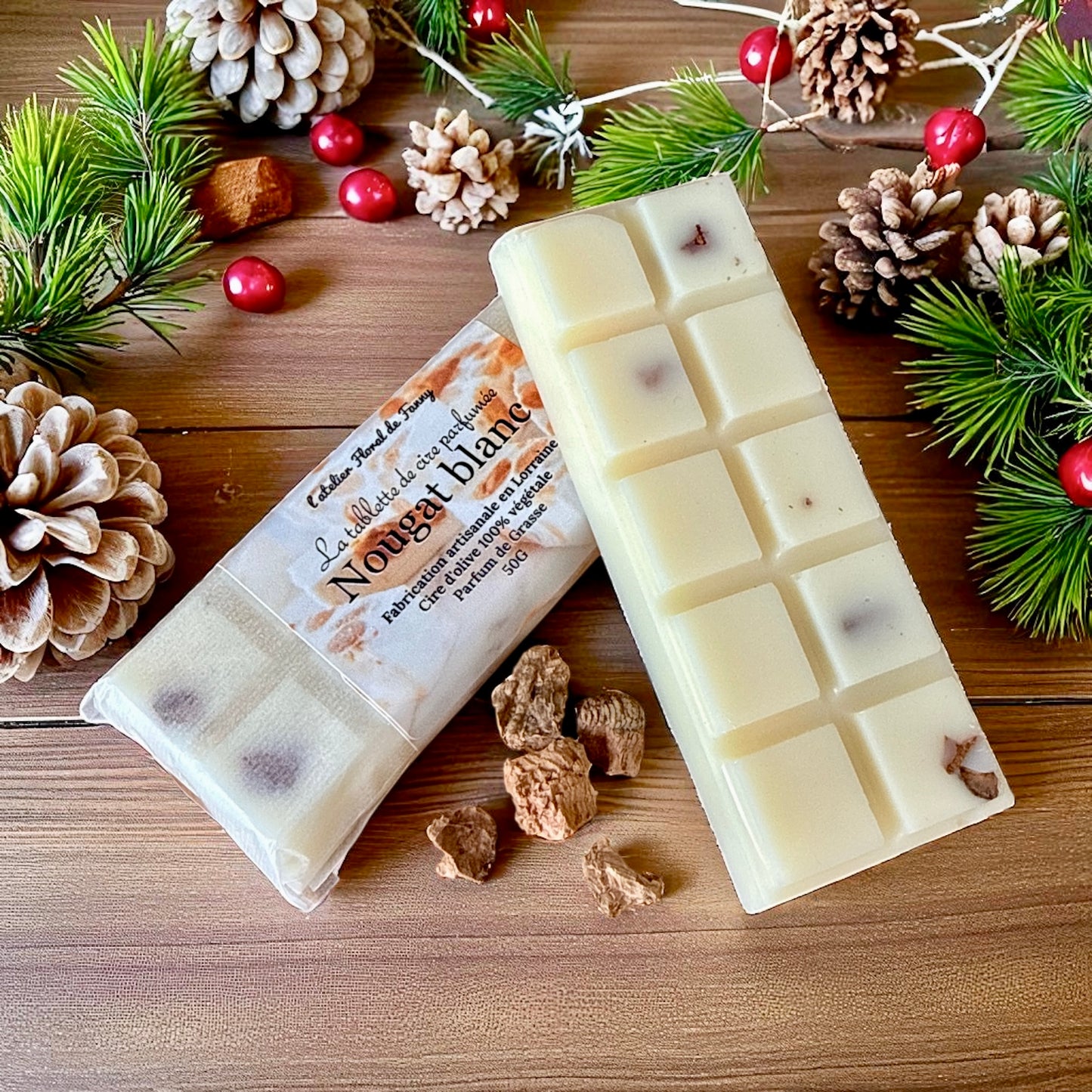 Tablette fondante Fleurie - Nougat blanc