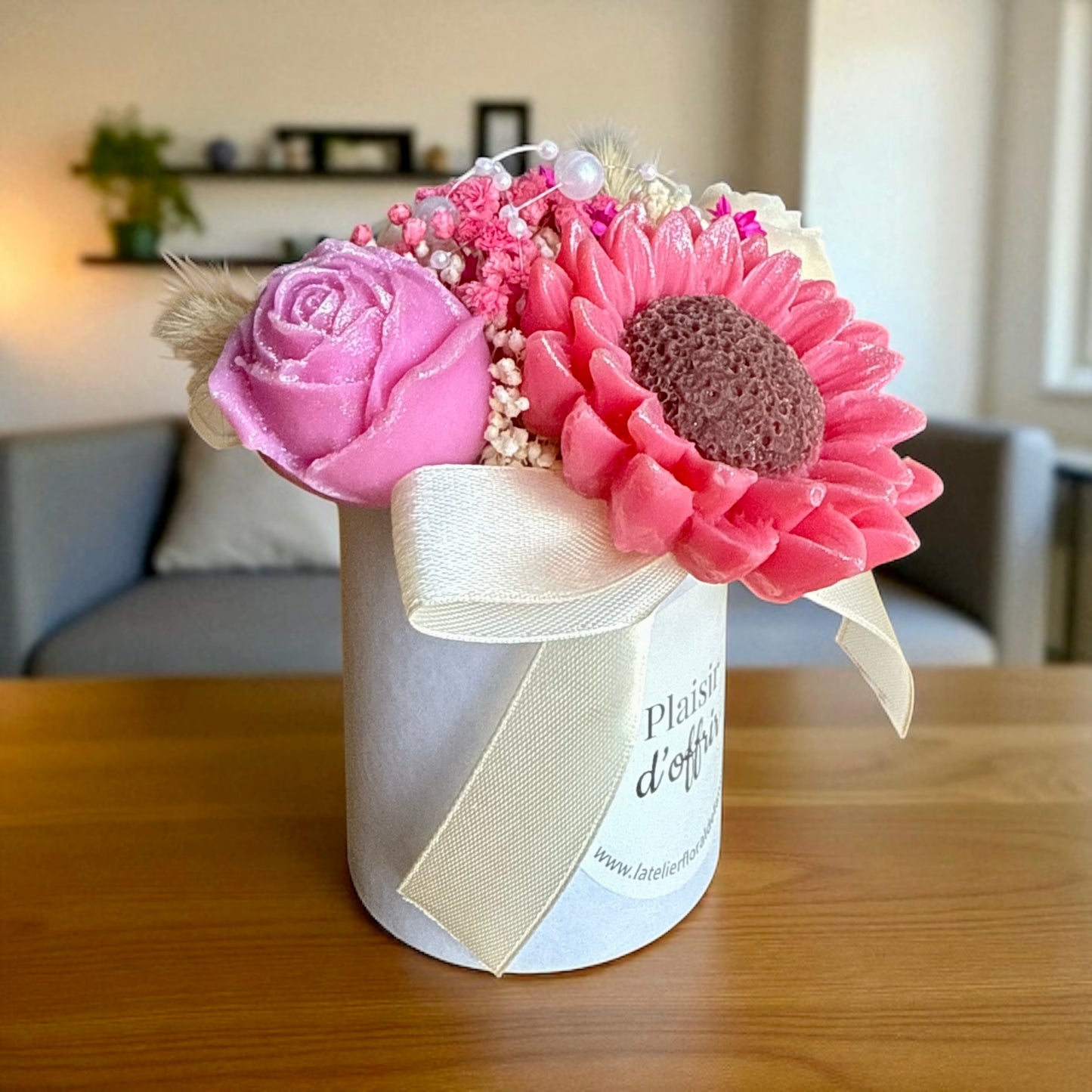 Mini Bouquet “Pep’s & Pétales”/ Taille du bouquet : environ 12-13 cm