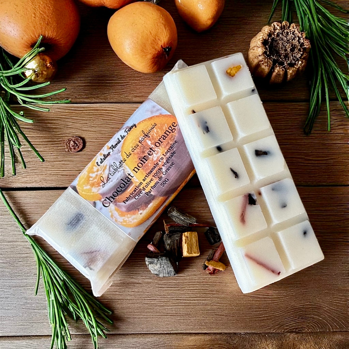 Tablette fondante Fleurie - Chocolat orange