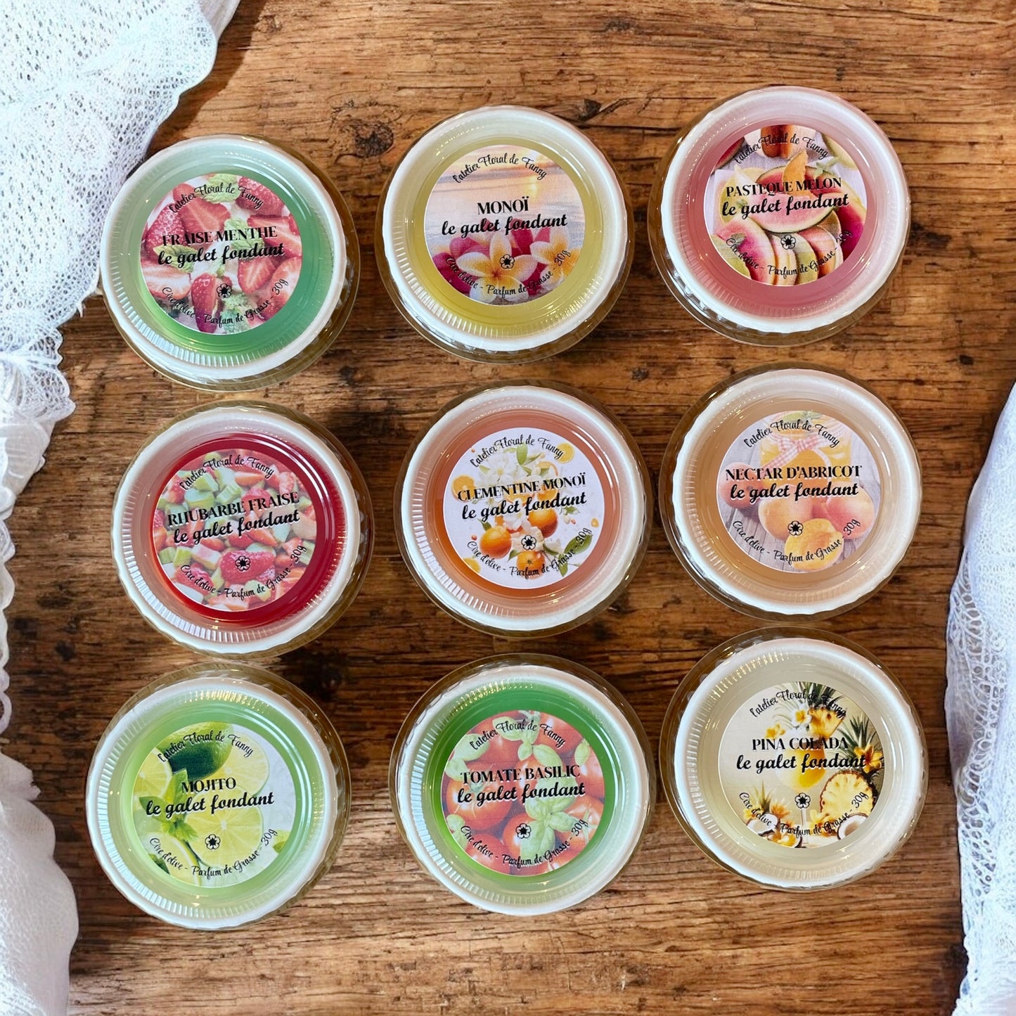 Coffret Découverte – 5 Galets Fondants Parfumés (30g) au Choix – Collection « Fraîcheur & Douceur d’Été »