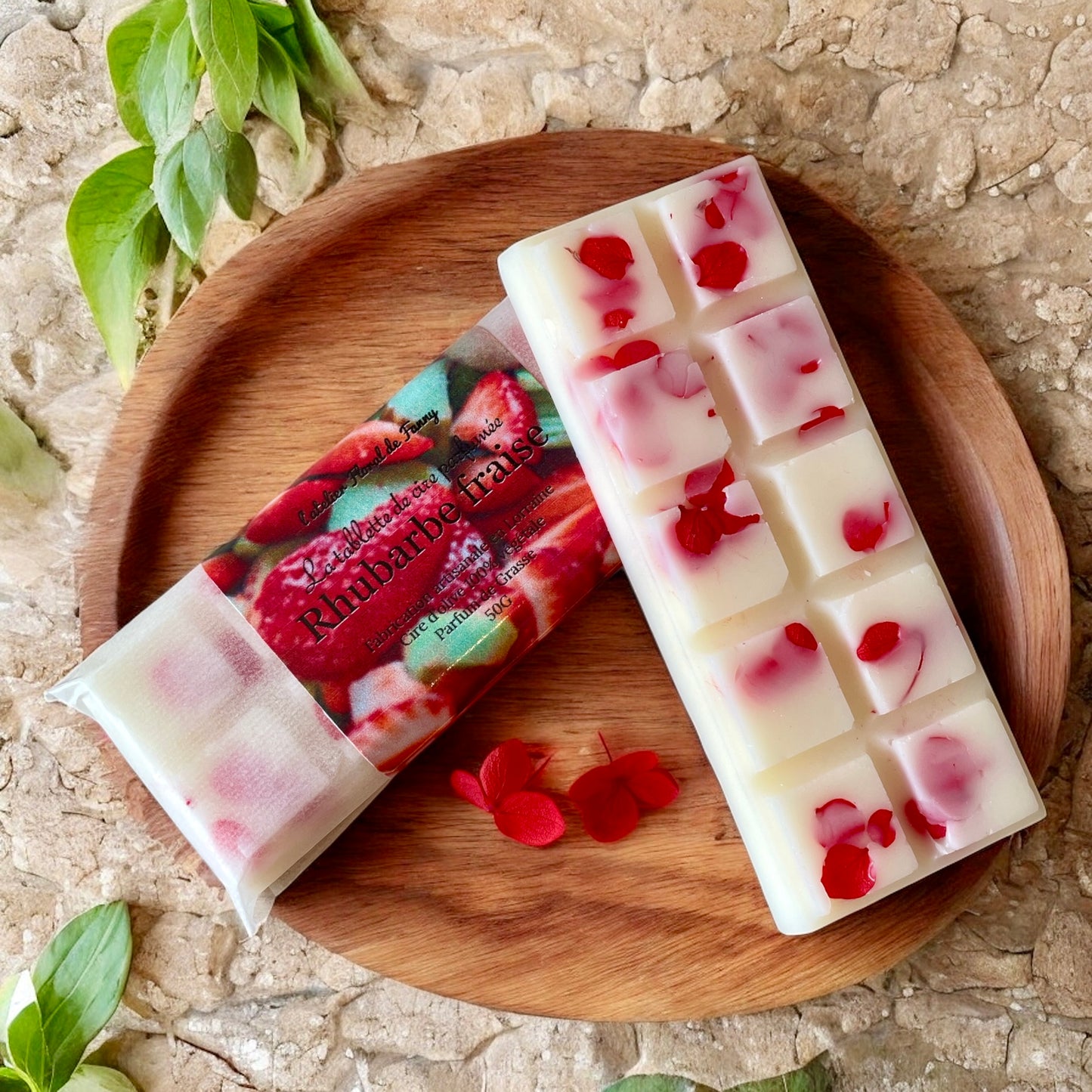 Tablette Fleurie - Rhubarbe fraise - Collection « Fraîcheur & Douceur d’Été »
