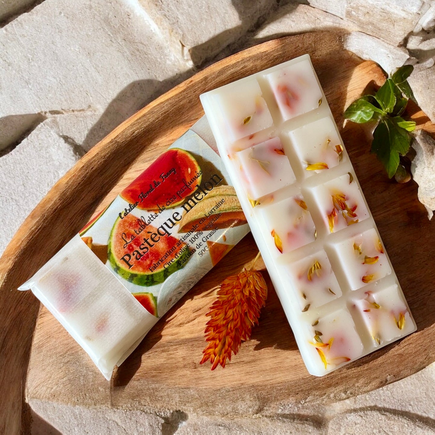 Tablette Fleurie - Pastèque melon - Collection « Fraîcheur & Douceur d’Été »