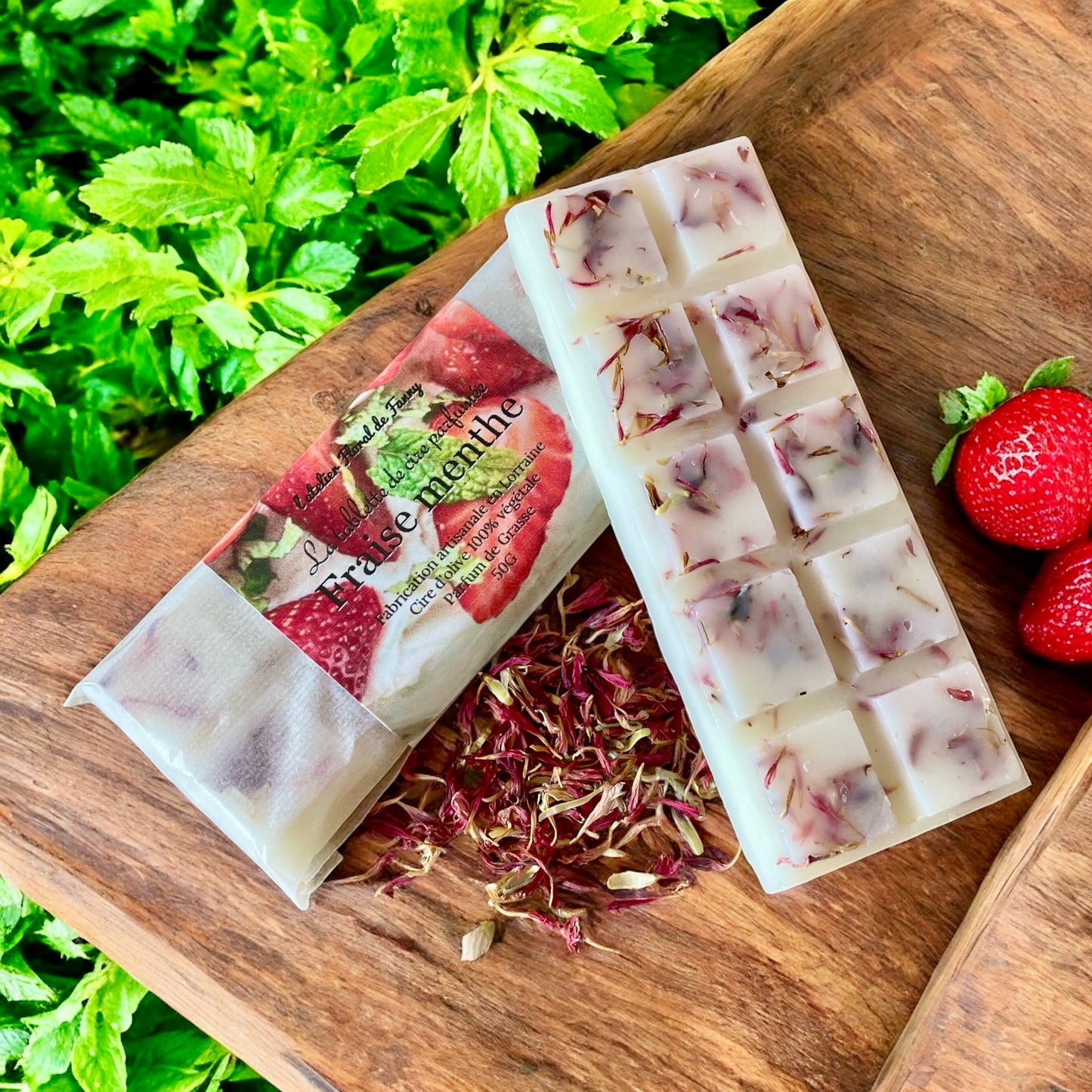 Tablette Fleurie - Fraise menthe - Collection « Fraîcheur & Douceur d’Été »