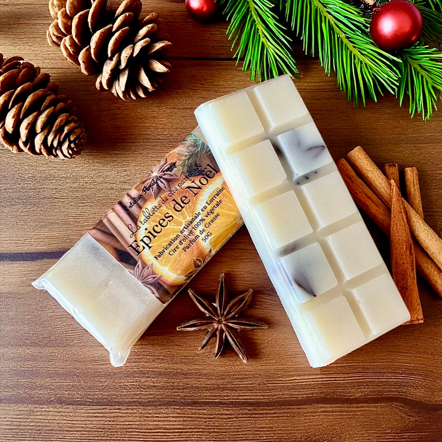 Tablette fondante Fleurie - Épices de Noël