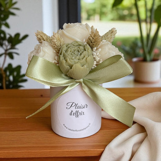 Mini Bouquet “L’Olivier Blanc” / Taille du bouquet : environ 12-13 cm