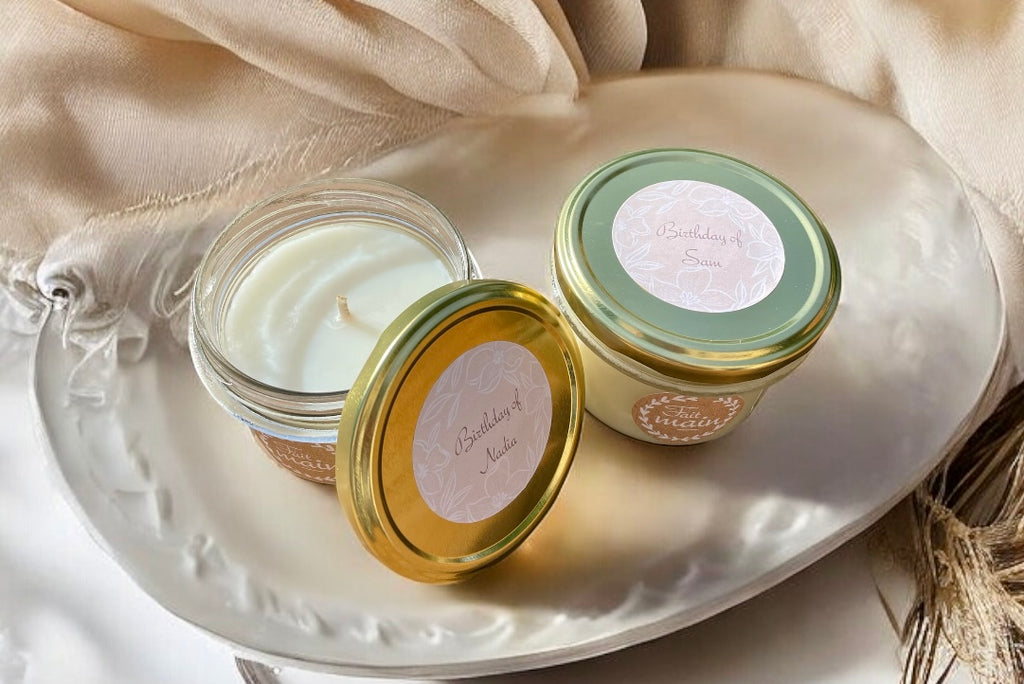 Personalized Candle with Hidden Message in Pearls