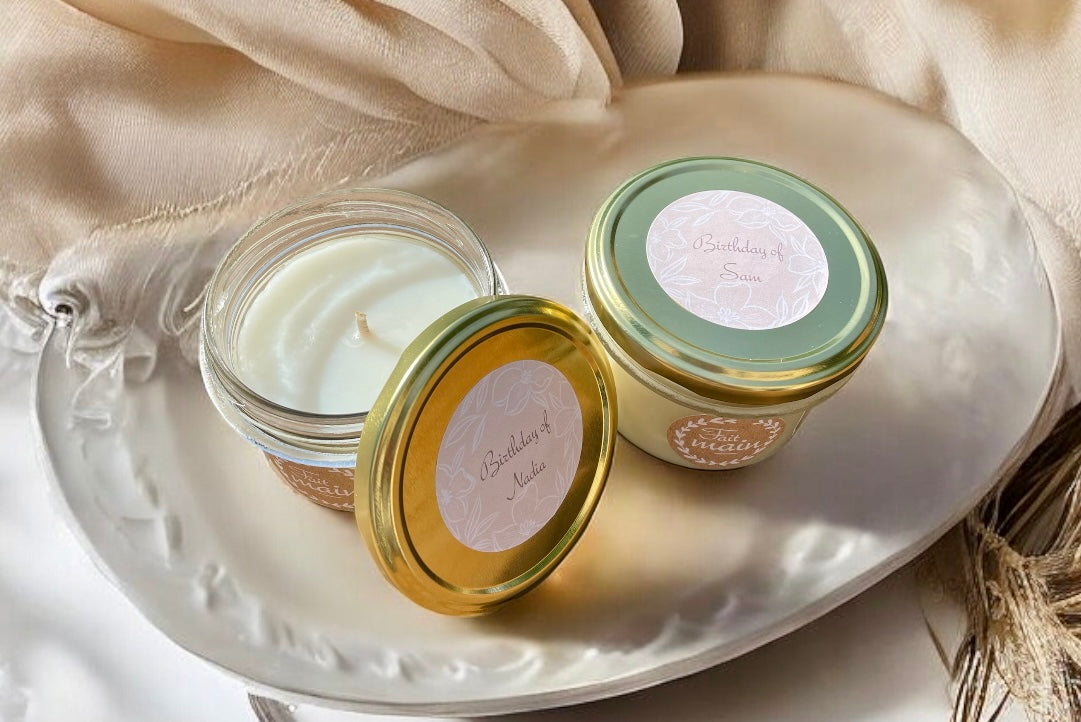 Personalized Candle with Hidden Message in Pearls