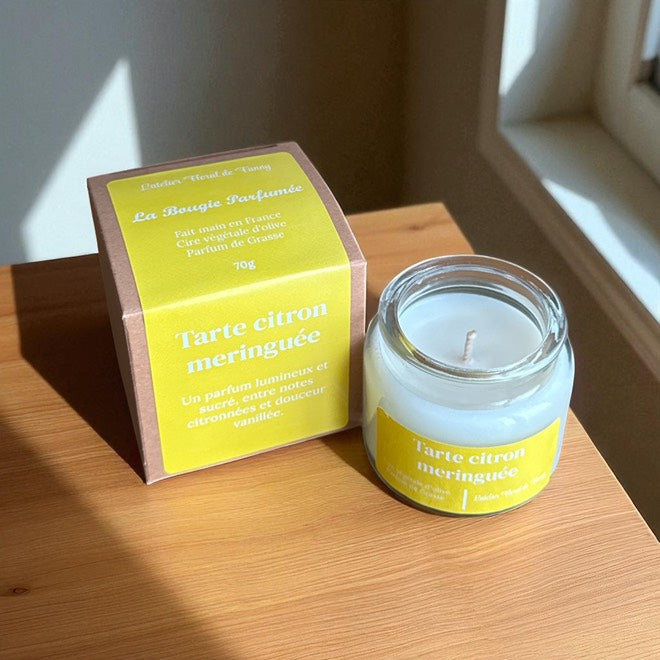 Bougie parfumée senteur Tarte citron meringuée