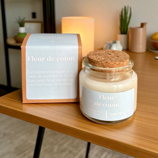 Bougie parfumée senteur Fleur de coton