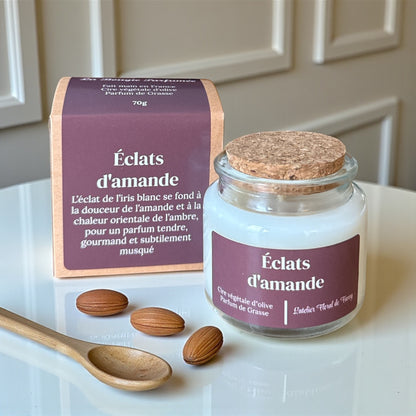 Bougie parfumée senteur Éclats d’amande