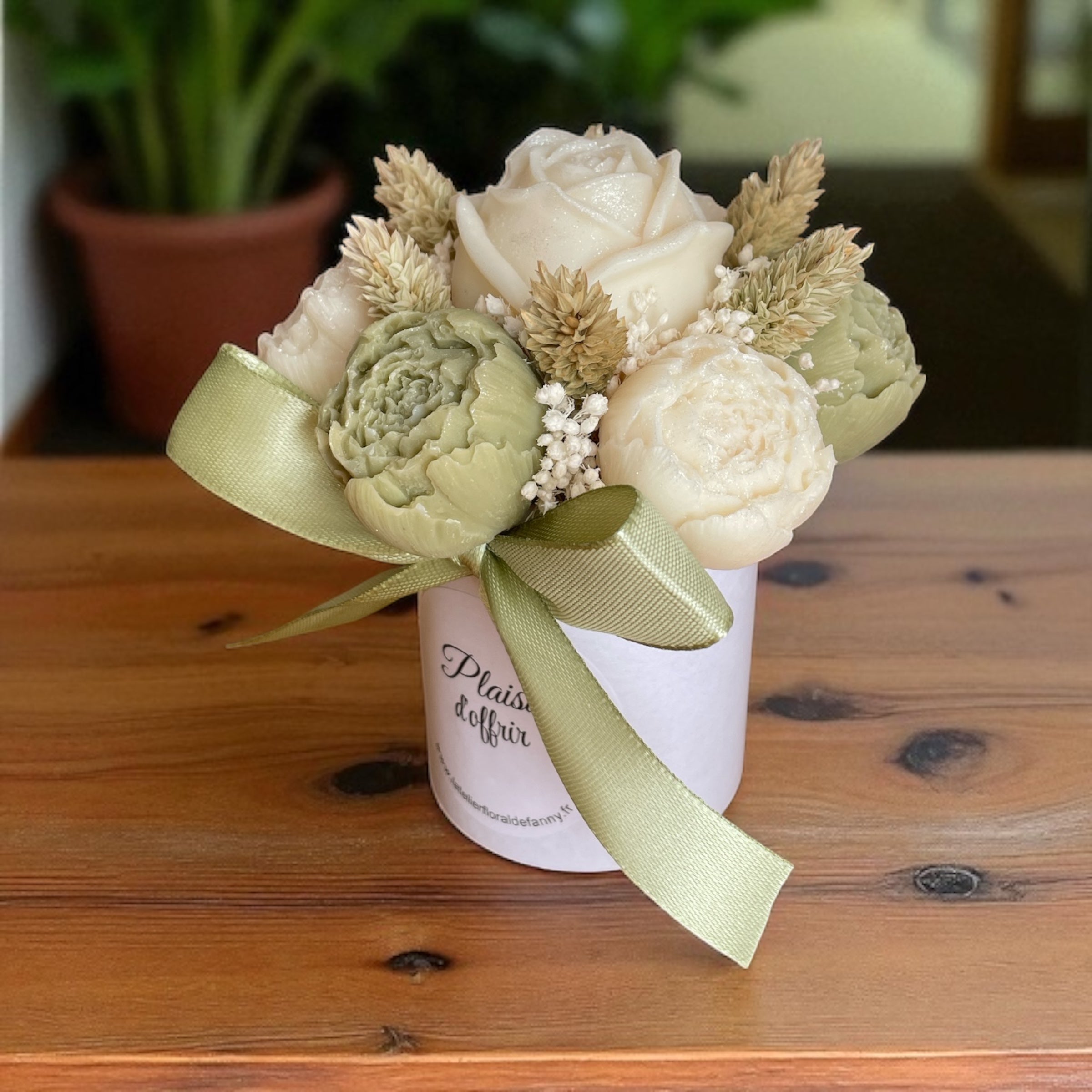 Mini Bouquet “L’Olivier Blanc” / Taille du bouquet : environ 12-13 cm