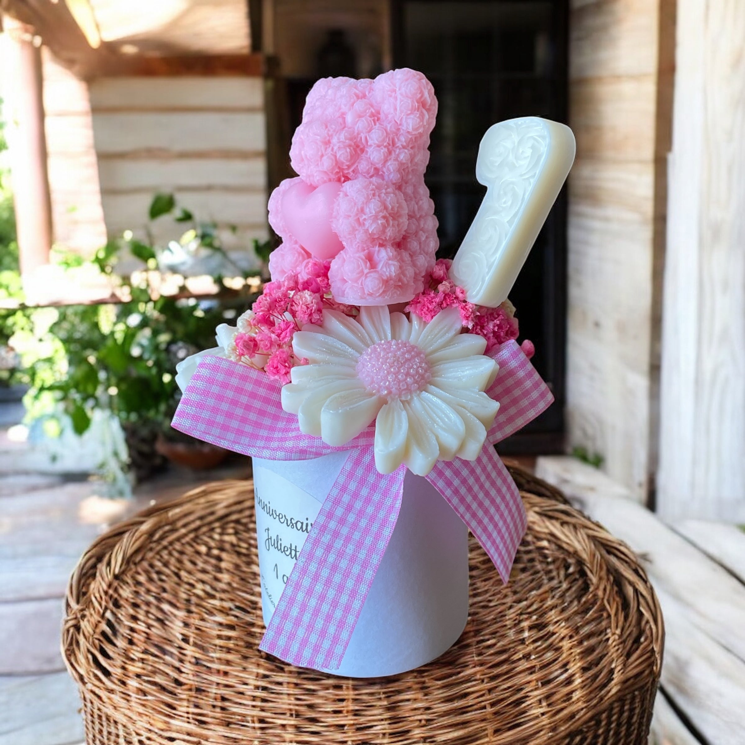 Mini Bouquet “Anniversaire Fleuri” – Taille : environ 12-13 cm