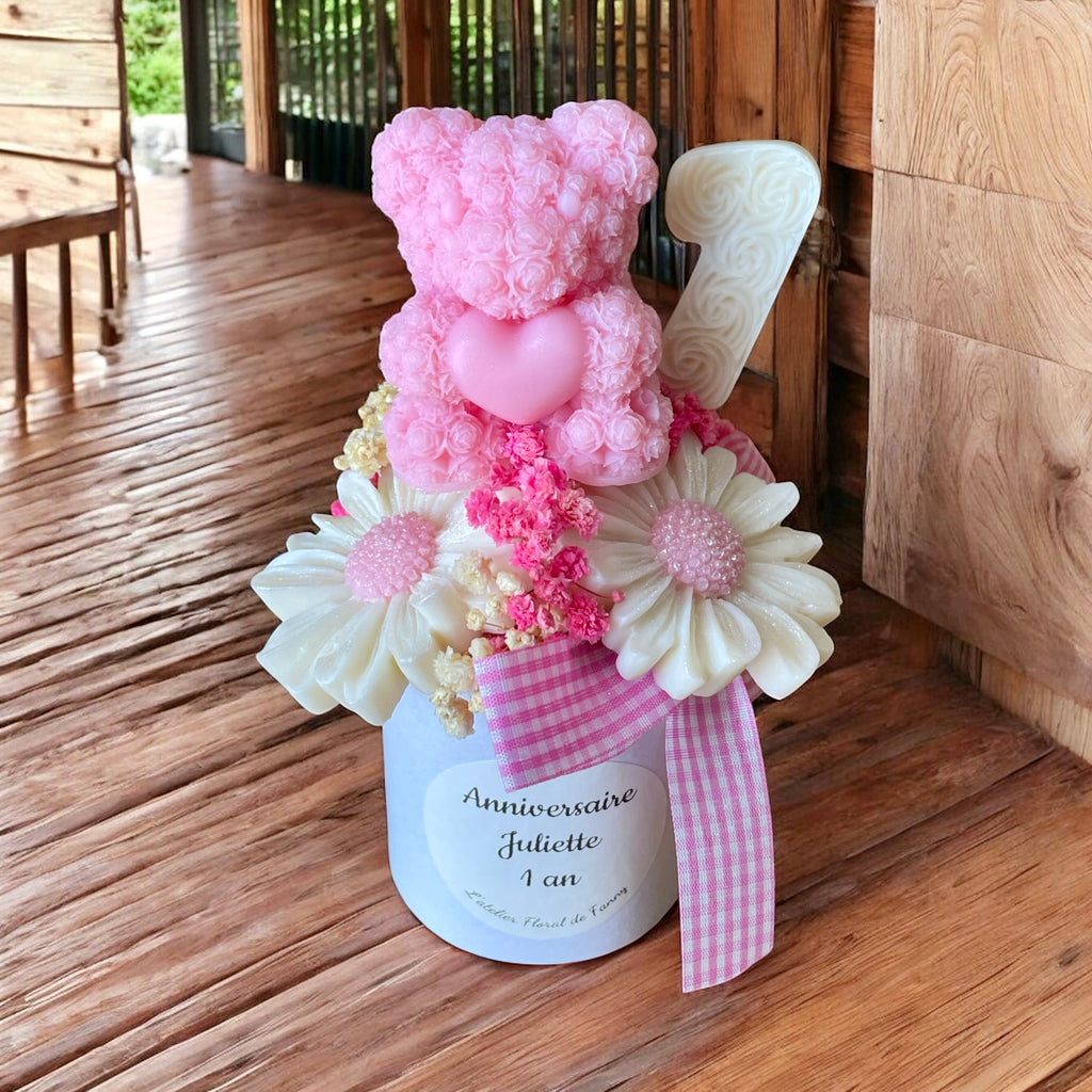 Mini Bouquet “Anniversaire Fleuri” – Taille : environ 12-13 cm