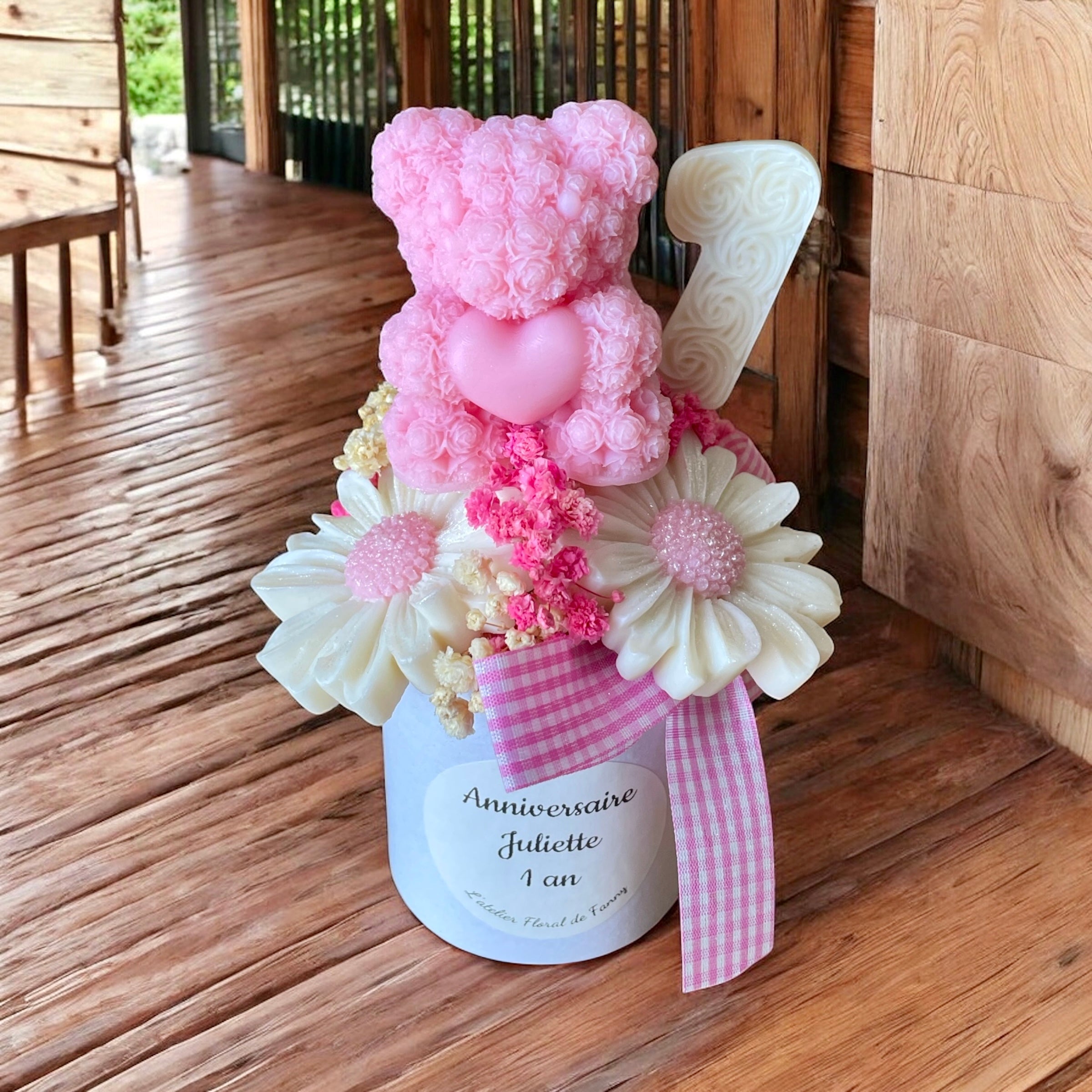 Mini Bouquet “Anniversaire Fleuri” – Taille : environ 12-13 cm