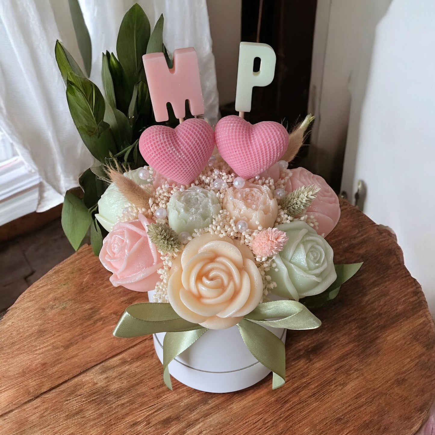 💍 Bouquet Bohème Champêtre – Initiales des Mariés