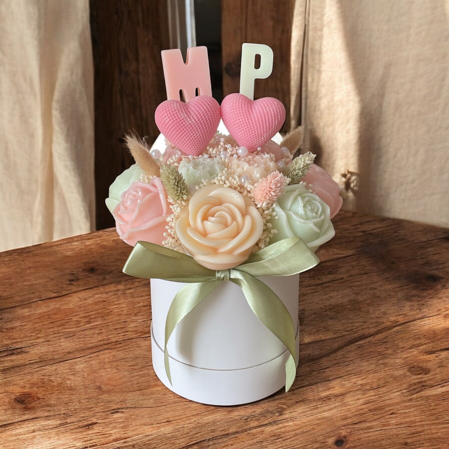 💍 Bouquet Bohème Champêtre – Initiales des Mariés