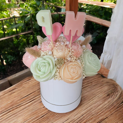 💍 Bouquet Bohème Champêtre – Initiales des Mariés