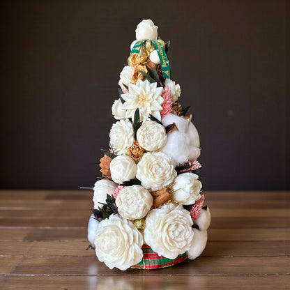 🌲 Sapin Bohème d’Hiver – Pièce d’artisanat unique, réalisée sur commande