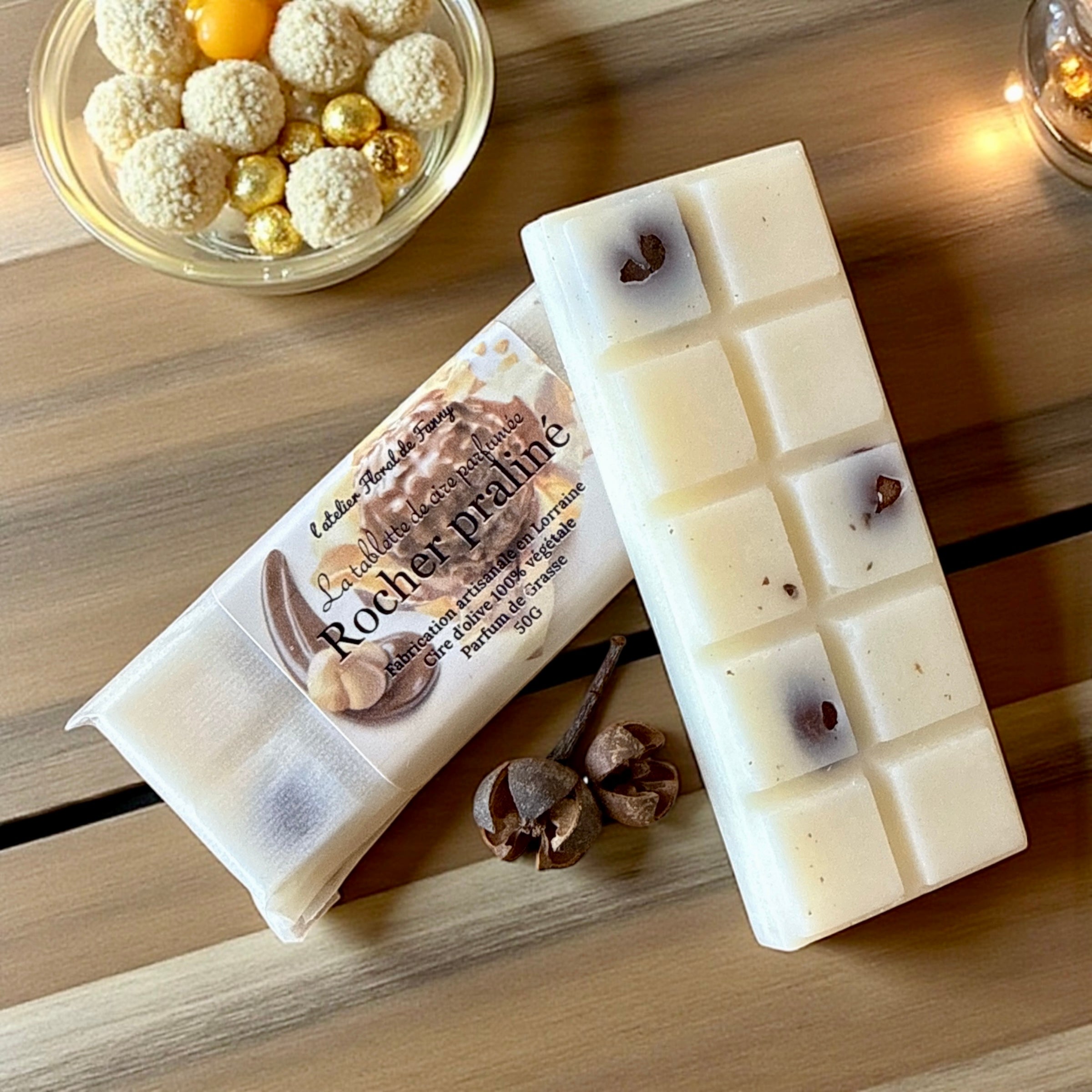 Tablette fondante Fleurie - Rocher praliné