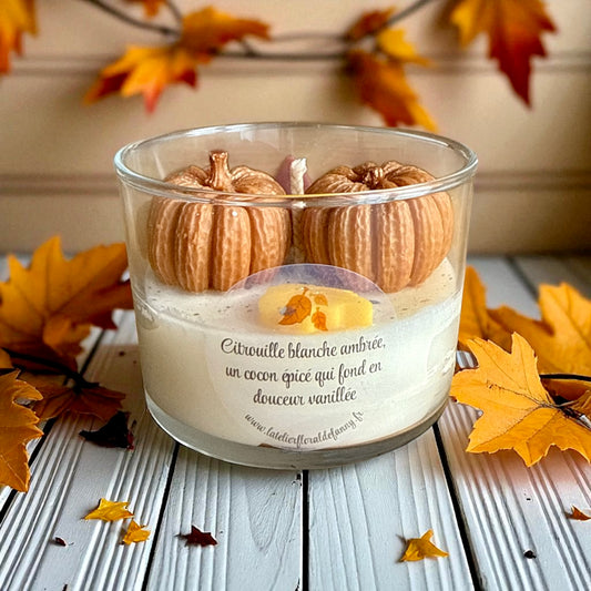 Bougie Cocon d’Automne – parfum Citrouille Blanche Ambrée
