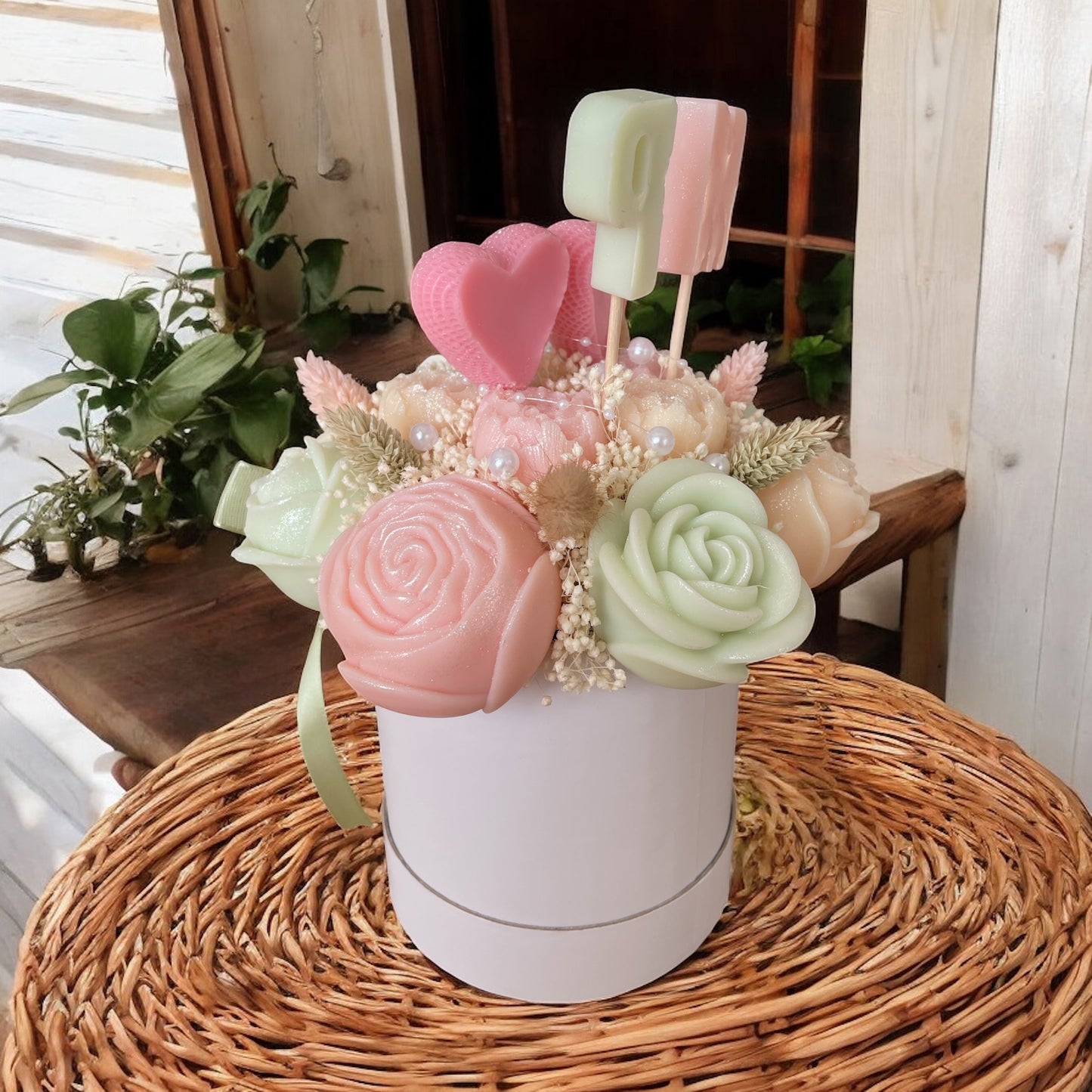 💍 Bouquet Bohème Champêtre – Initiales des Mariés