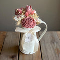Charme Rustique en Fleurs rose terre cuite et blanc