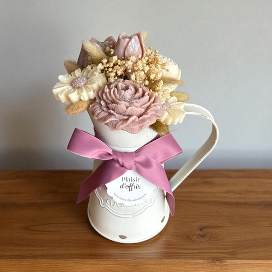 Charme Rustique en Fleurs violet et blanc