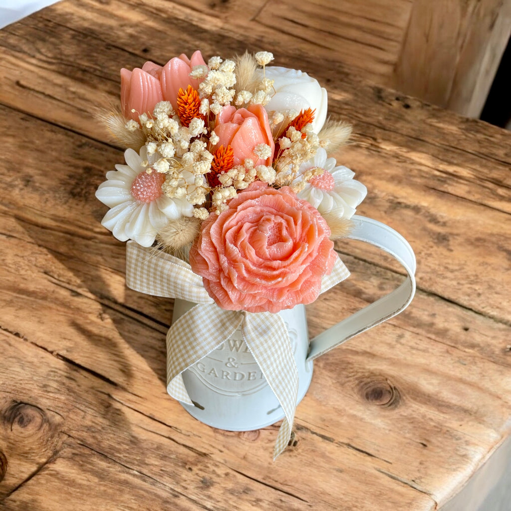 Charme Rustique en Fleurs orange et blanc