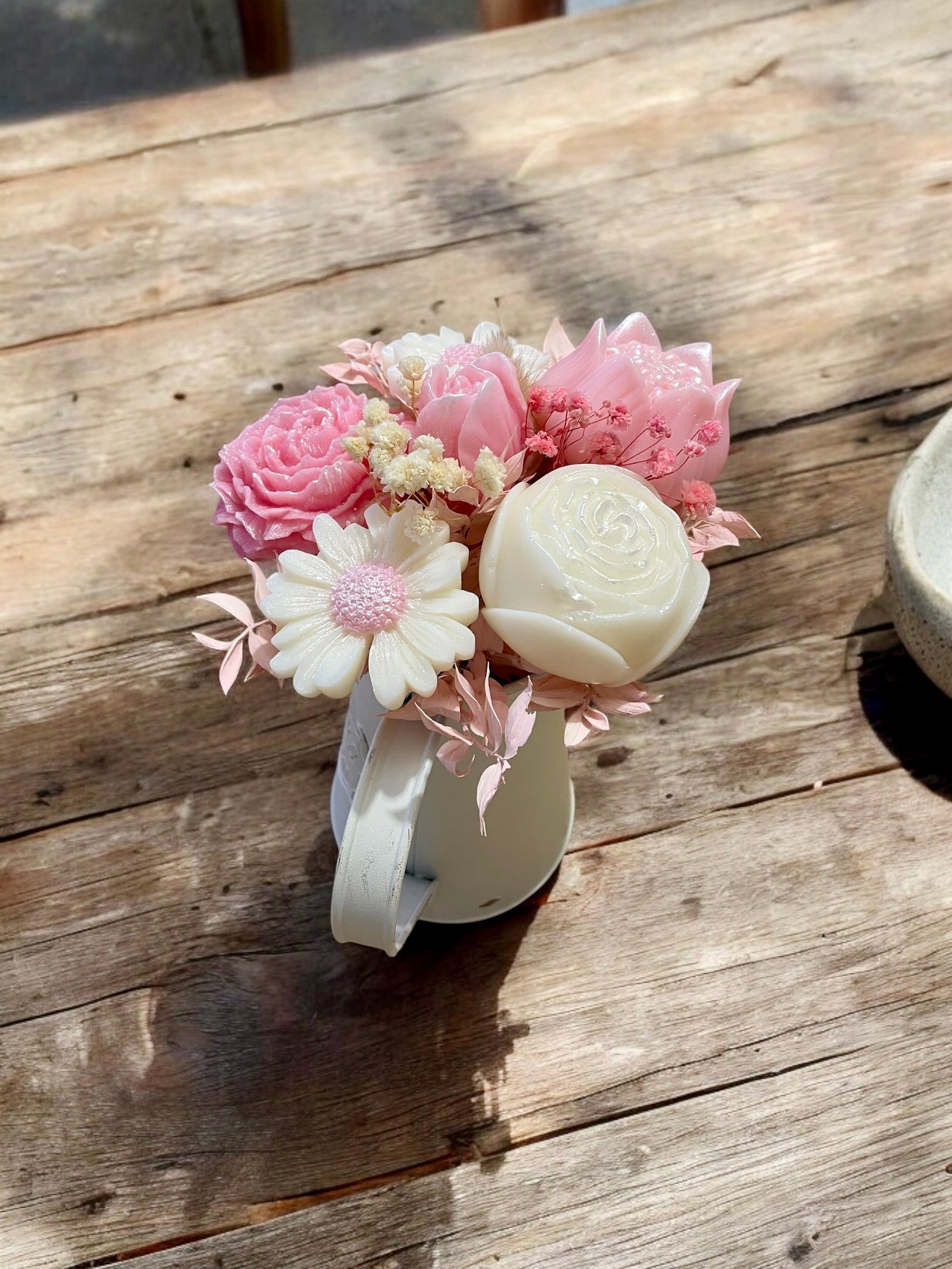 Rustic Charm in Powder Pink Flowers