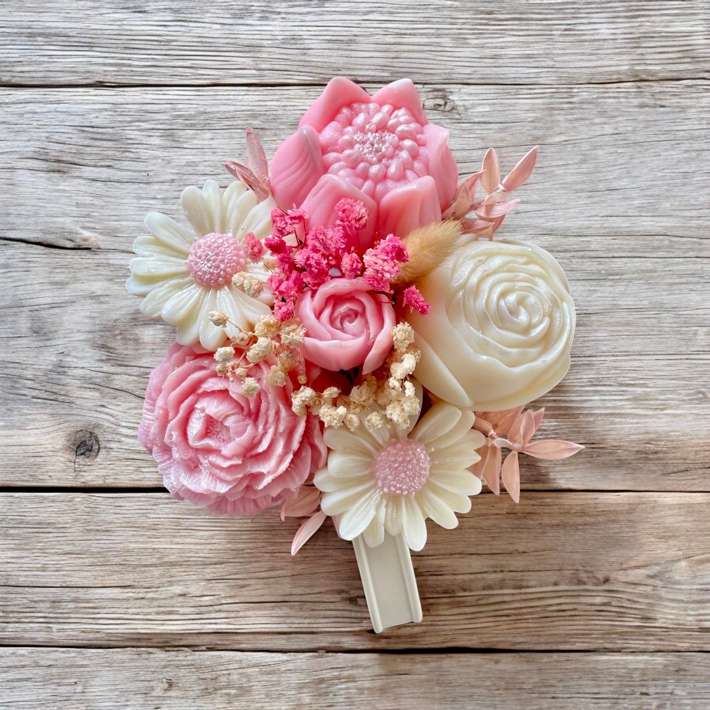 Rustic Charm in Powder Pink Flowers