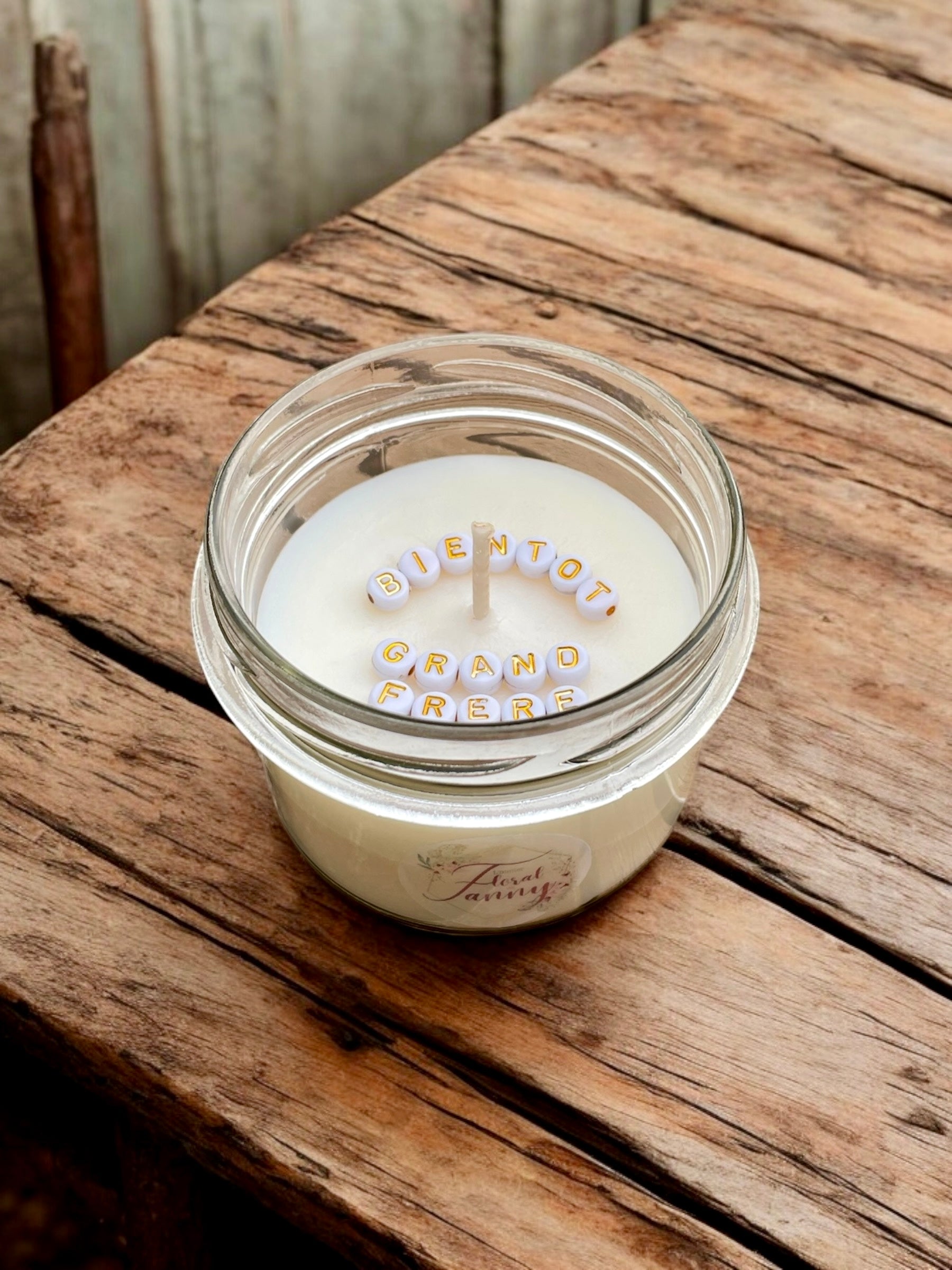 Personalized Candle with Hidden Message in Pearls