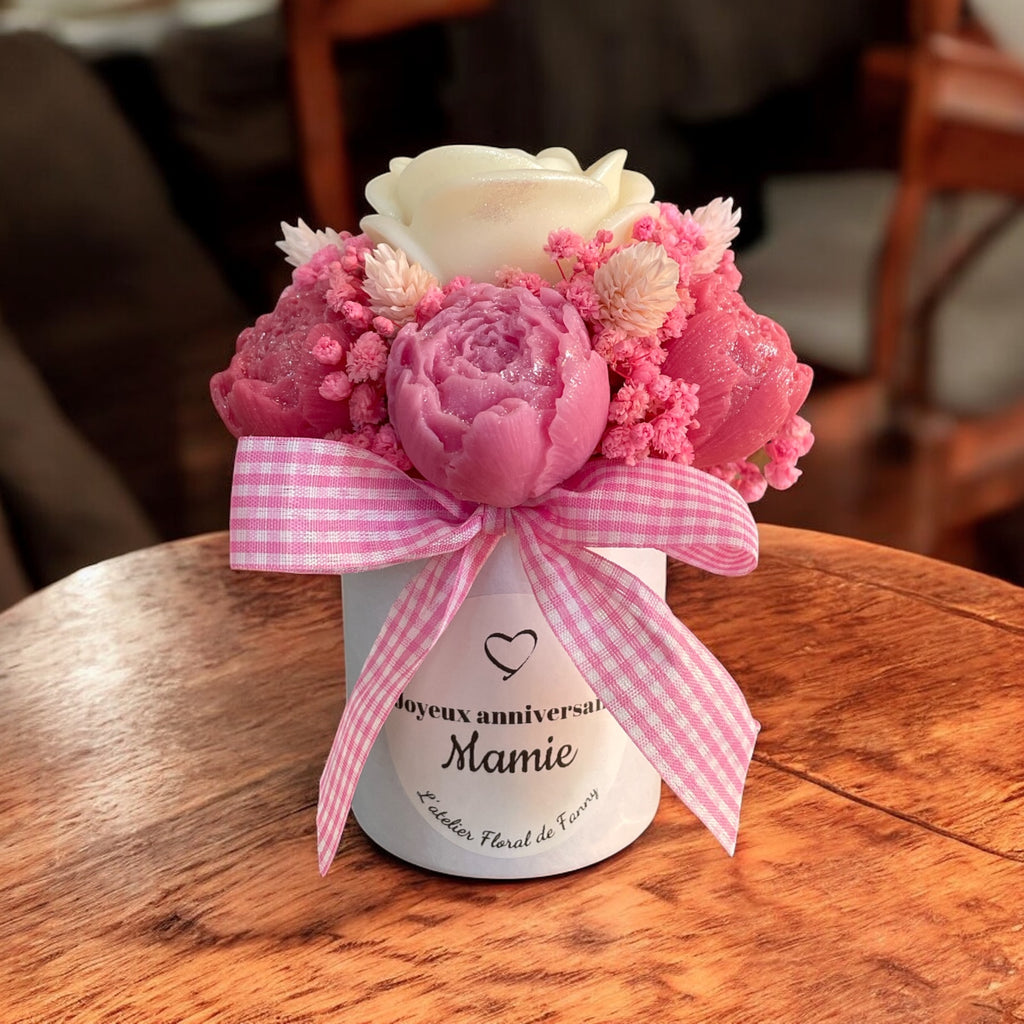 Mini Bouquet “Rosa Bohème” / Taille du bouquet : environ 12-13 cm