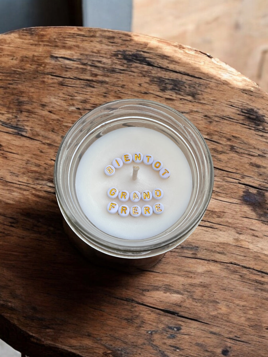 Personalized Candle with Hidden Message in Pearls
