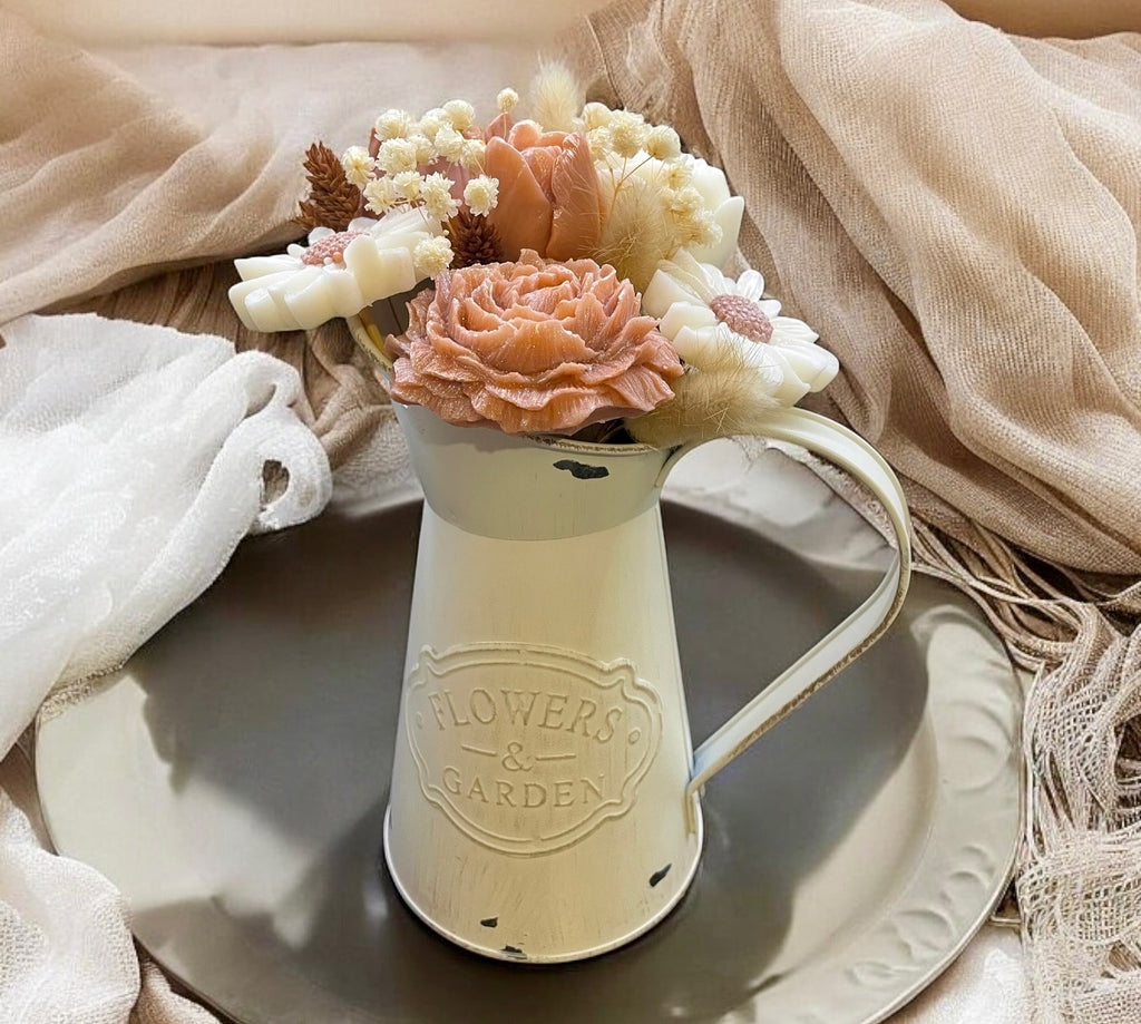 Charme Rustique – Fleurs brun et blanc