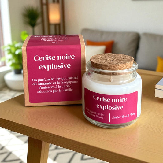 Bougie parfumée senteur Cerise noire explosive
