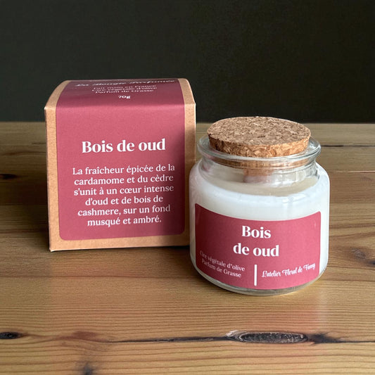 Bougie parfumée senteur Bois de oud