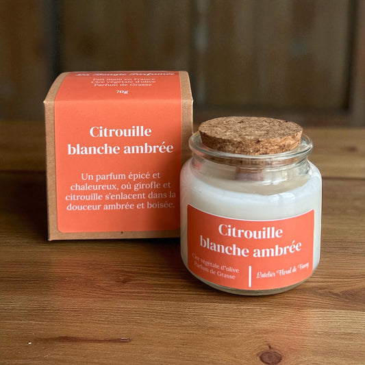 Bougie parfumée senteur Citrouille blanche ambrée