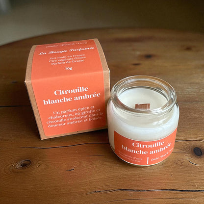 Bougie parfumée senteur Citrouille blanche ambrée