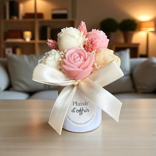 Mini Bouquet “Jardin de Satin”/ Taille du bouquet : environ 12-13 cm