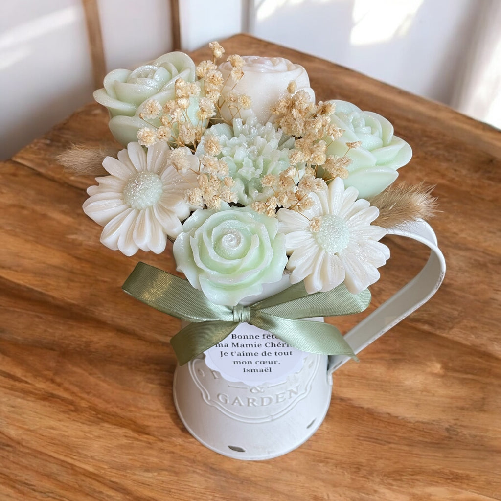 Charme Rustique en Fleurs vert très clair