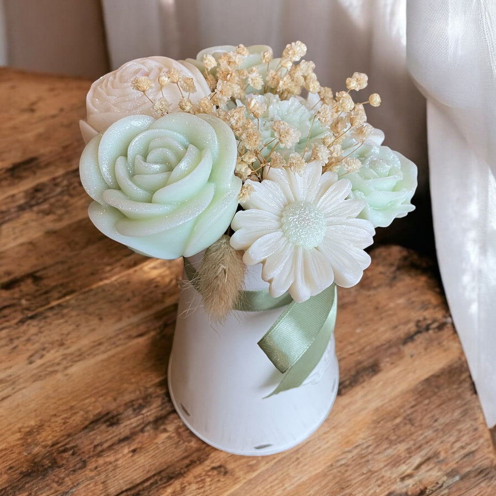 Charme Rustique en Fleurs vert très clair