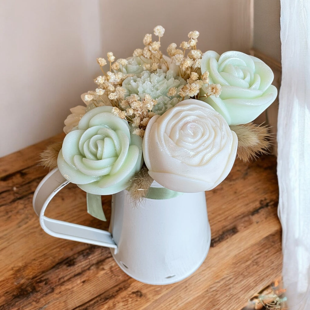 Charme Rustique en Fleurs vert très clair