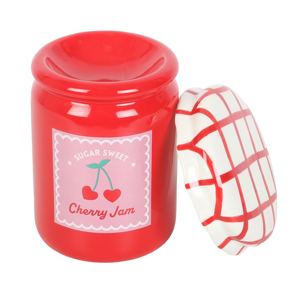 Brûle-parfum "Pot de confiture de cerises" en céramique
